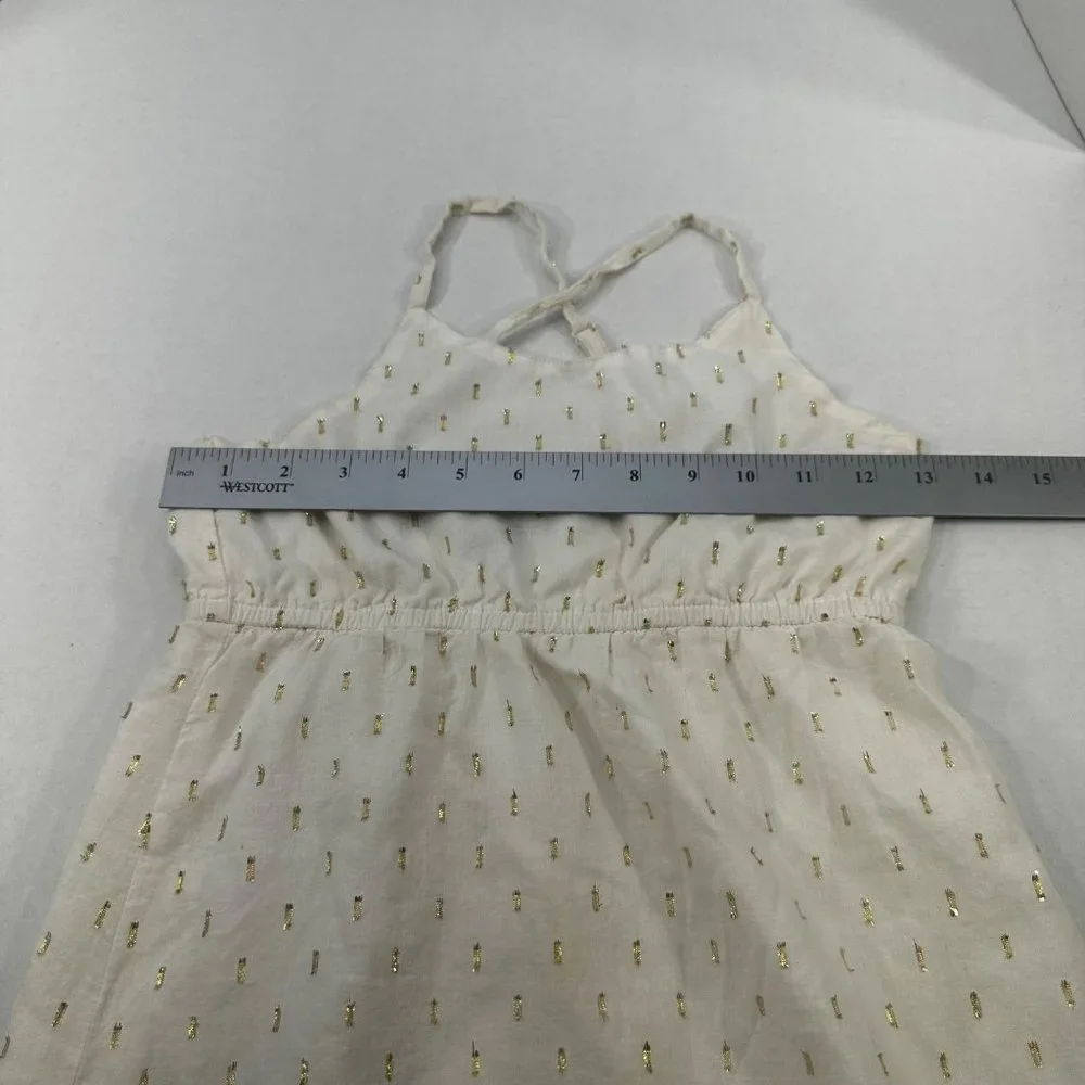Old Navy Girls Size Medium 8 Dress Hi Low Cross Straps Back Lined Beige Preowned